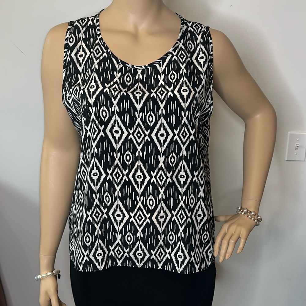 PAPER KITE | Black & Tan Print Plus Size Tank - Size 2X